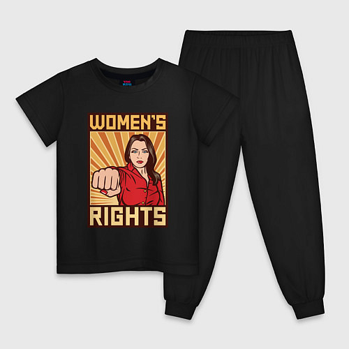 Детская пижама Права женщин / Черный – фото 1