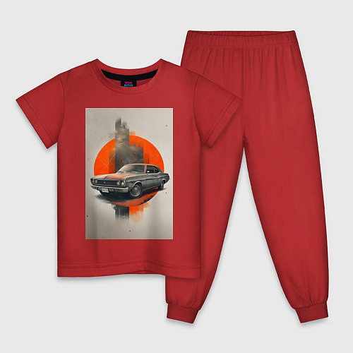 Детская пижама Постер машины / Красный – фото 1