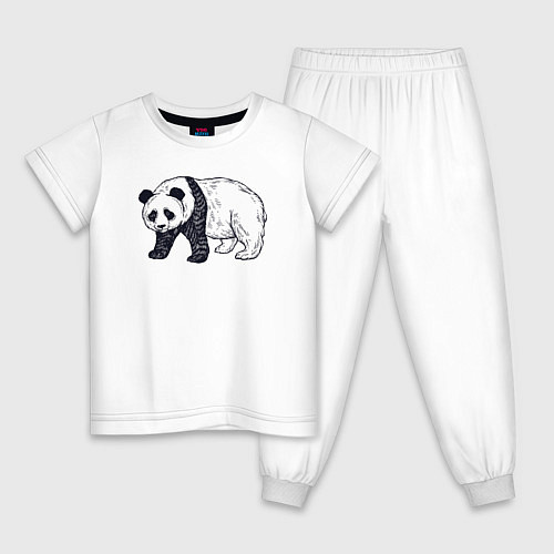 Детская пижама Панда медведь / Белый – фото 1