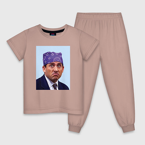 Детская пижама Michael Scott - Prison mike the office meme / Пыльно-розовый – фото 1
