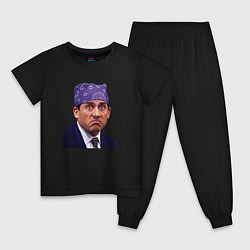 Пижама хлопковая детская Prison mike Michael Scott офис, цвет: черный