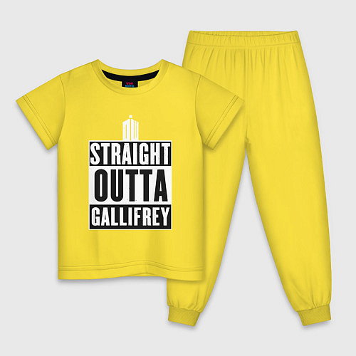 Детская пижама Straight outta gallifrey / Желтый – фото 1
