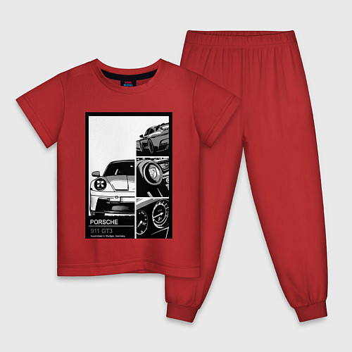 Детская пижама Porsche 911 автомобиль / Красный – фото 1