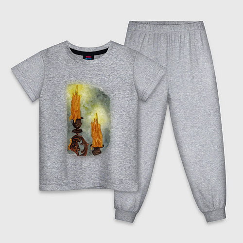 Детская пижама Две свечи на подсвечнике / Меланж – фото 1