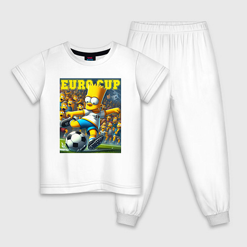 Детская пижама Euro cup - Bart Simpson / Белый – фото 1