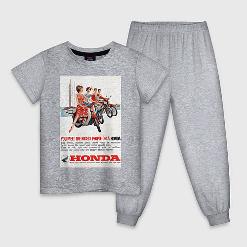Детская пижама Honda мотоцикл / Меланж – фото 1