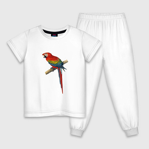 Детская пижама Попугай ara macaw / Белый – фото 1