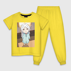 Пижама хлопковая детская Фрирен ребенок, цвет: желтый