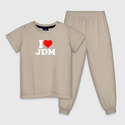 Пижама хлопковая детская I love JDM, цвет: миндальный