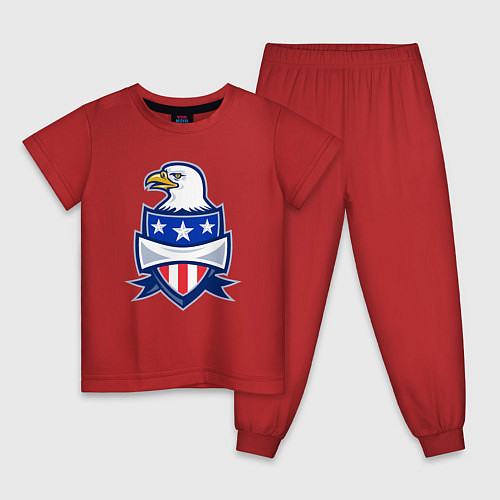 Детская пижама Орёл и американский щит / Красный – фото 1