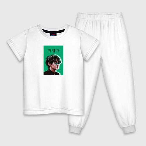 Детская пижама Техен зеленый / Белый – фото 1