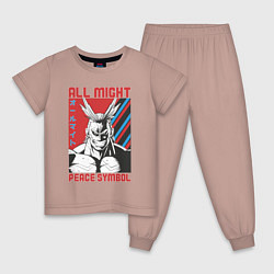 Детская пижама Моя геройская академия All Might pease symbol