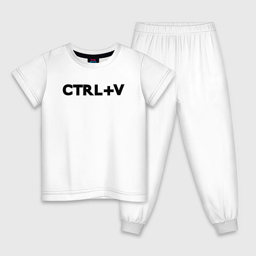 Детская пижама Иностранная надпись cntrl v / Белый – фото 1