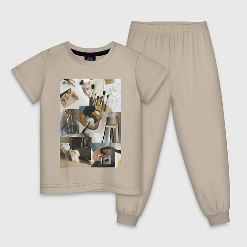 Детская пижама Художник эстетика / Миндальный – фото 1