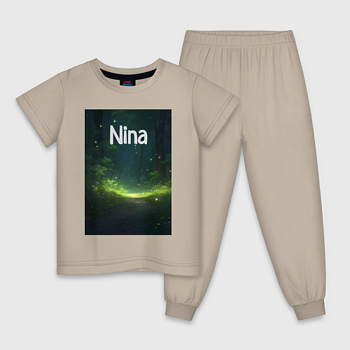 Детская пижама Nina звездопад / Миндальный – фото 1