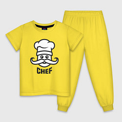 Пижама хлопковая детская Chef, цвет: желтый