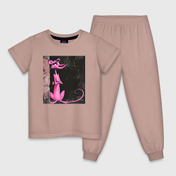 Детская пижама Розовая пантера у стены