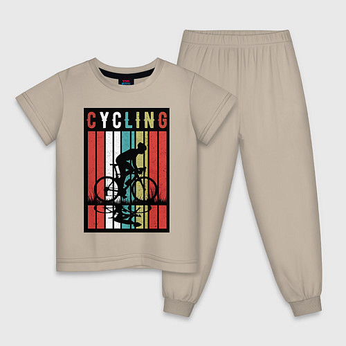Детская пижама Велосипедный спорт / Миндальный – фото 1
