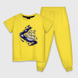 Детская пижама Парусник в космосе