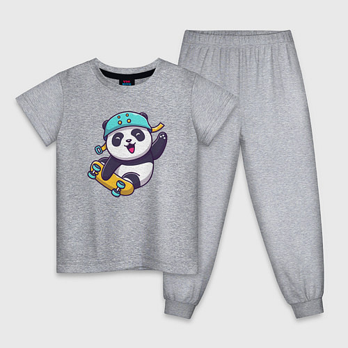 Детская пижама Skater panda / Меланж – фото 1