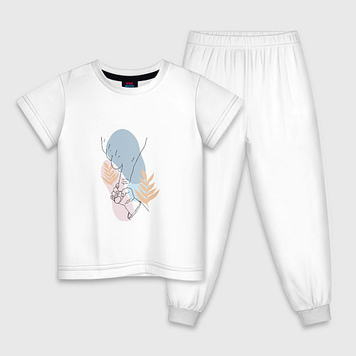 Детская пижама Арт ребенок держит маму за руку / Белый – фото 1