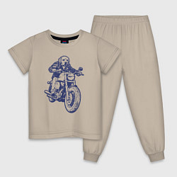 Детская пижама Лабрадор байкер на мотоцикле чоппере