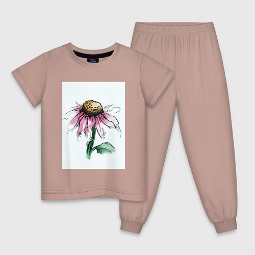 Детская пижама Любит-не любит / Пыльно-розовый – фото 1