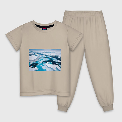 Детская пижама Арктический лед / Миндальный – фото 1