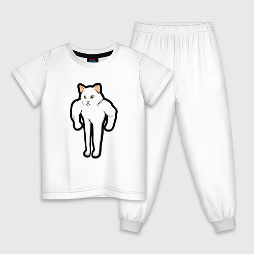 Детская пижама Кот качок / Белый – фото 1