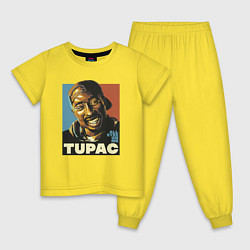 Пижама хлопковая детская Tupac - all eyez on me, цвет: желтый