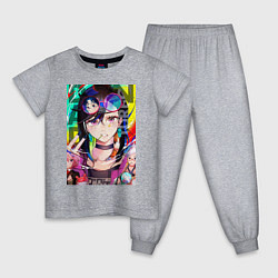 Пижама хлопковая детская Дандадан: Момо Аясэ, цвет: меланж