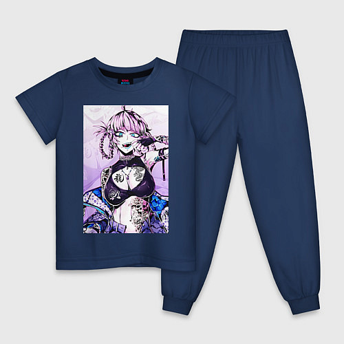 Детская пижама Песнь ночных сов Надзуна / Тёмно-синий – фото 1