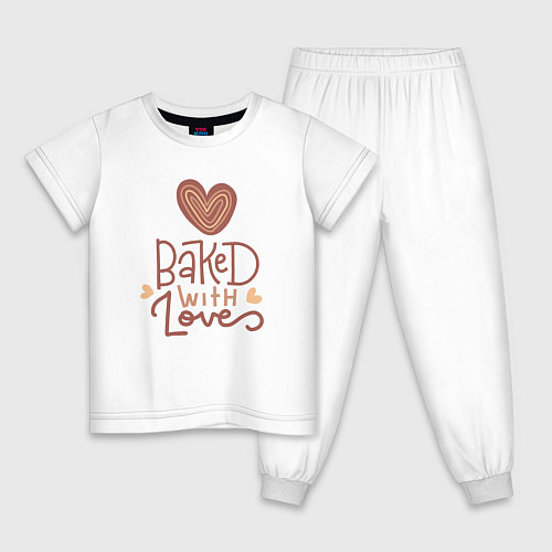 Детская пижама Выпечено с любовью / Белый – фото 1