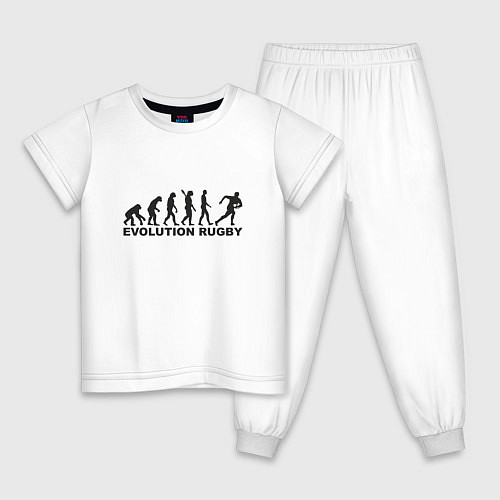 Детская пижама Эволюция регби / Белый – фото 1
