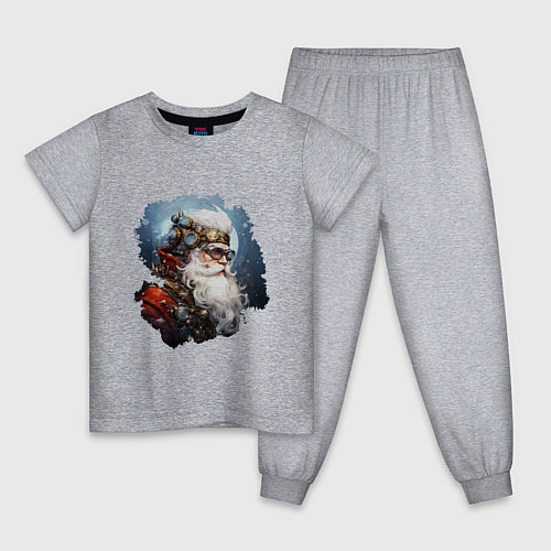 Детская пижама Санта Клаус стимпанк / Меланж – фото 1