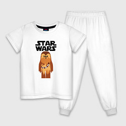 Пижама хлопковая детская Чубакка - Звездные войны, цвет: белый