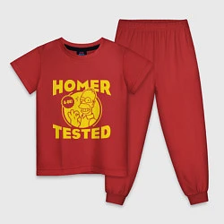 Пижама хлопковая детская Homer tested, цвет: красный