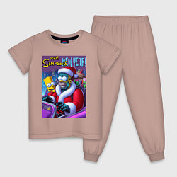 Детская пижама Кибер Гомер Симпсон с сыном за рулём автомобиля