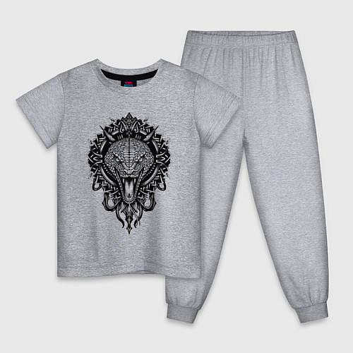 Детская пижама Графичная змея / Меланж – фото 1