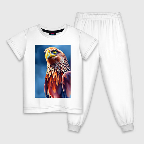 Детская пижама Орел на синем фоне / Белый – фото 1