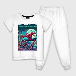 Детская пижама Чувак паук против чувака летучей мыши - нейроарт п