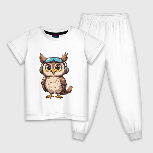 Детская пижама Сова геймер / Белый – фото 1
