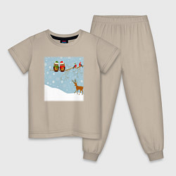 Детская пижама Новогодние птицы на ветке