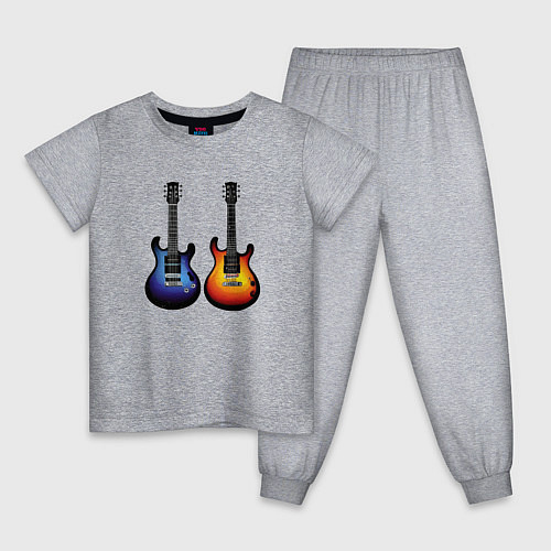 Детская пижама Яркие гитары / Меланж – фото 1