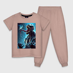 Детская пижама Веном под проливным дождём - нейроарт фантазия