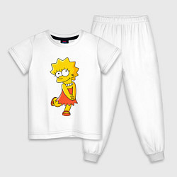 Пижама хлопковая детская Lisa Simpson, цвет: белый