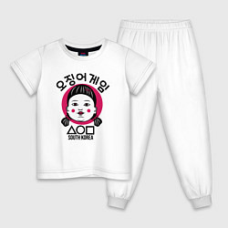 Пижама хлопковая детская South Korea girl, цвет: белый