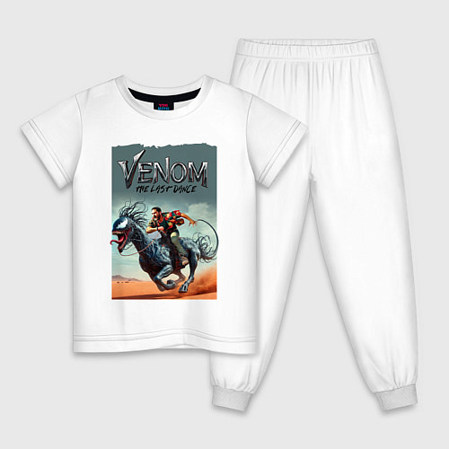 Детская пижама Venom the last dance - Eddie rides on a symbiote h / Белый – фото 1