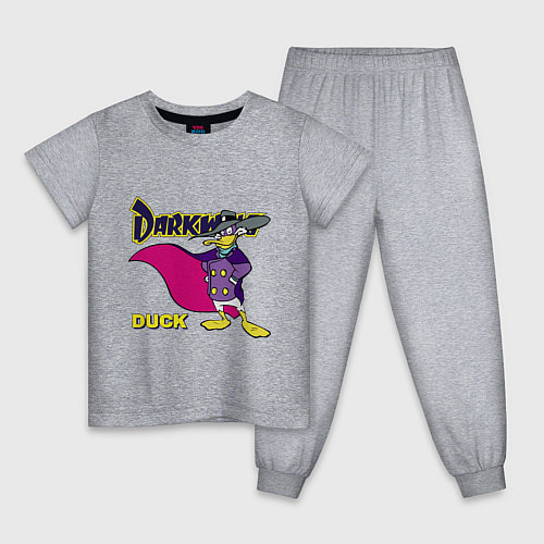 Детская пижама Чёрный плащ - Кряк Лапчатый / Меланж – фото 1