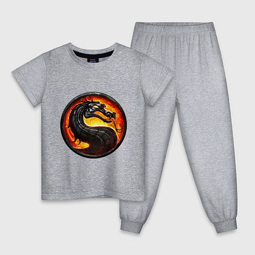 Детская пижама Mortal kombat dragon logo / Меланж – фото 1